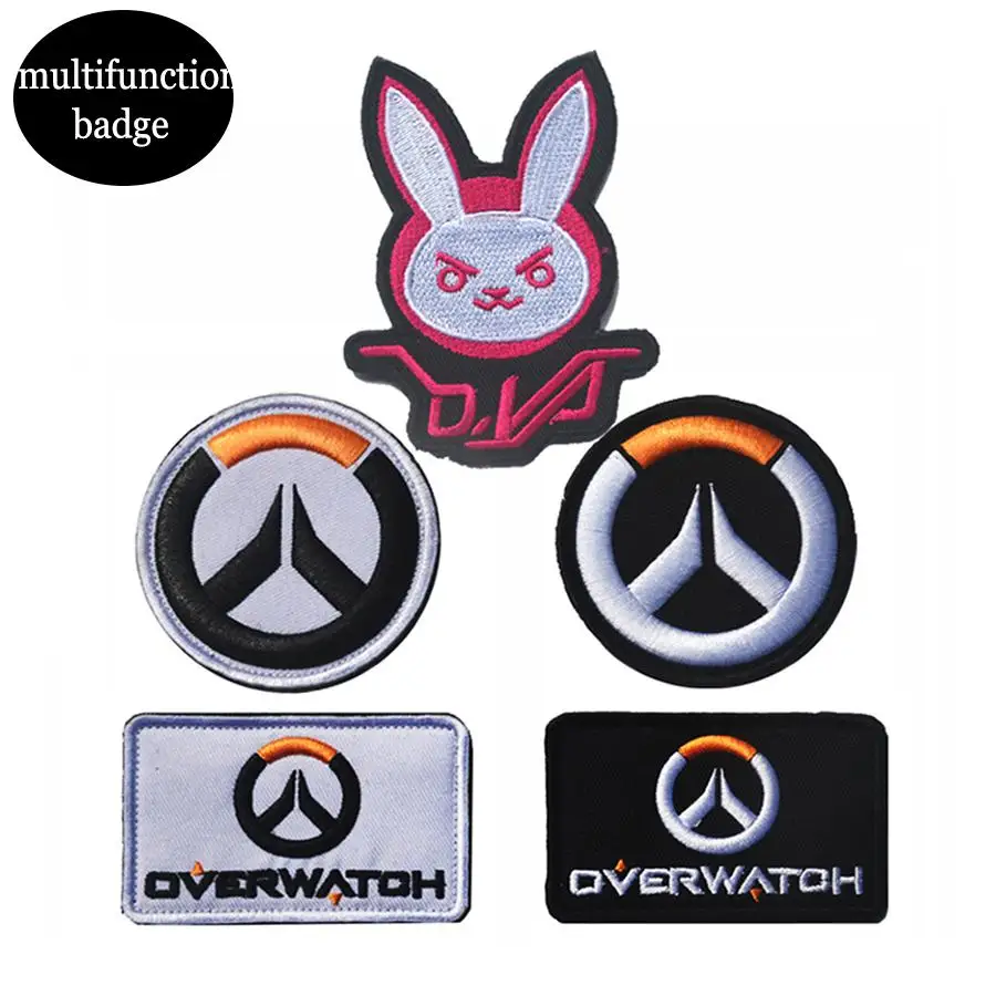 OW DVA кролик Emreoidery нашивка значок вышитые значки Волшебная наклейка игра логотип D. va нарукавники нашивки Значки для сумки одежды - Цвет: F