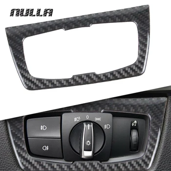 

NULLA Carbon Fiber Headlight Lamp Switch Button Cover Decoration Trim For BMW 3 Series F30 F31 F34 GT 320i 316i Interior Molding