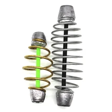 5PCS Saltwater Fishing Accessorry Method Spring Bait Feeder with Lead Weight Sinker for Bottom Fishing Rigs Carp Sabiki