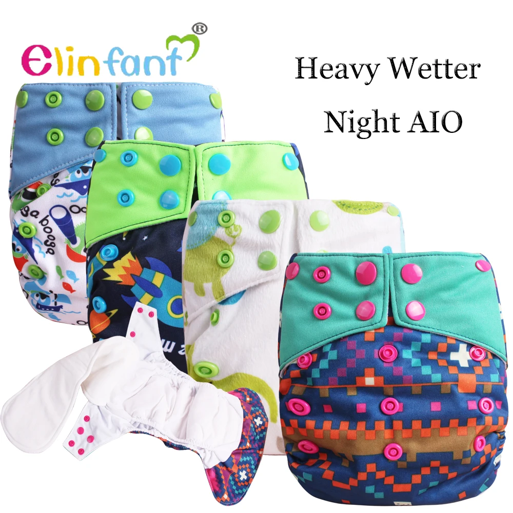 Elinfant 1 pcs bamboo hemp heavy wetter night time AI2 baby cloth