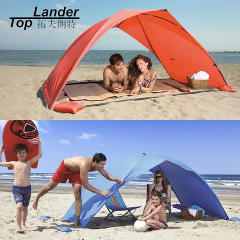 Tenda para Praia Verão ao ar Sombra de Sol Abrigo Livre Lona Strandtent Cabana Acampamento Pesca Toldo Praia Tenda Dossel Sol uv