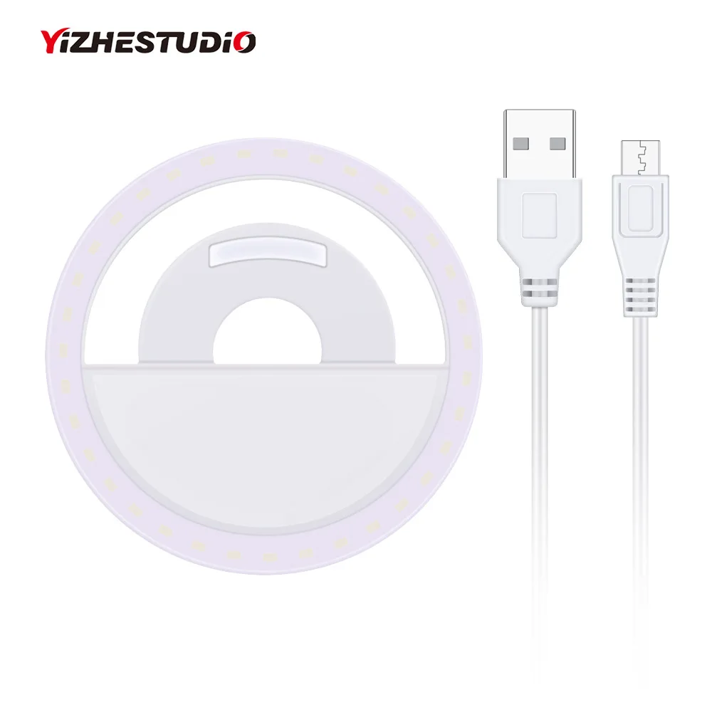 Yizhestudio мини селфи свет, usb-зарядка 3 Вт светодиодный кольцевой Свет Портативный вспышка светодиодный телефон камера фотография для макияжа видео в режиме реального времени