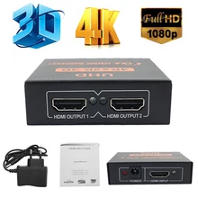 3D 4K* 2K 1080P Коммутатор HDMI концентратор переключатель 1x2 разветвитель коробка Ultra HD для HDTV Xbox PS3 PS4 мультимедиа 1 в 2 из усилителя