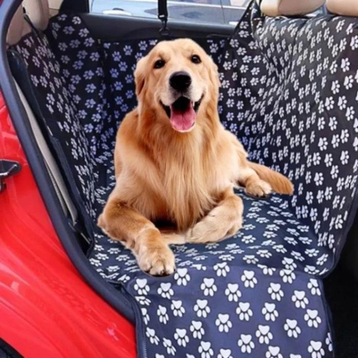 

Pet Car Seat Cover Waterproof Oxford Dog Carriers Cat Car Seat Cover Paw pattern Pet Mats Non-slip Safety Belt for Dogs Cats