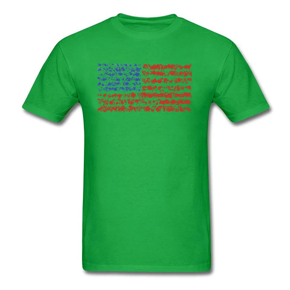 Funny usa flag Tops Shirts for Men 2018 New Fashion Summer/Autumn O-Neck 100% Cotton Short Sleeve T Shirts Normal Tops Shirt usa flag green