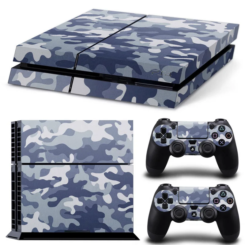 Camouflage Plastic Vinyl Skin Sticker For Sony Ps 4 Console with 2 Controllers Cover For PS4 Gamepad Joypad Decal