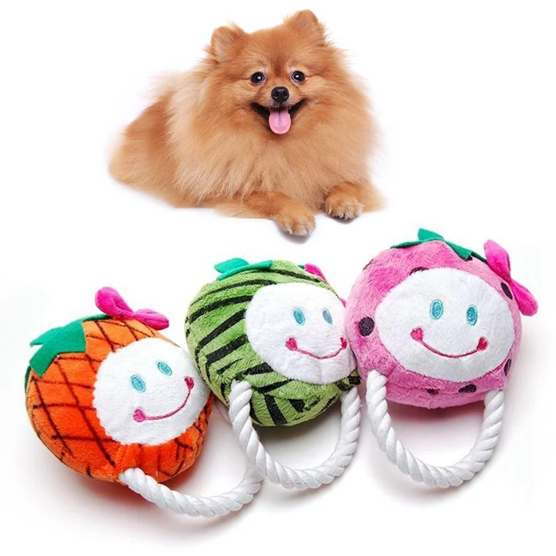 Собака фрукты веревка игрушка плюшевый питомец игрушка для щенка весело жевать игрушка для чистки зубов товары для домашних собак