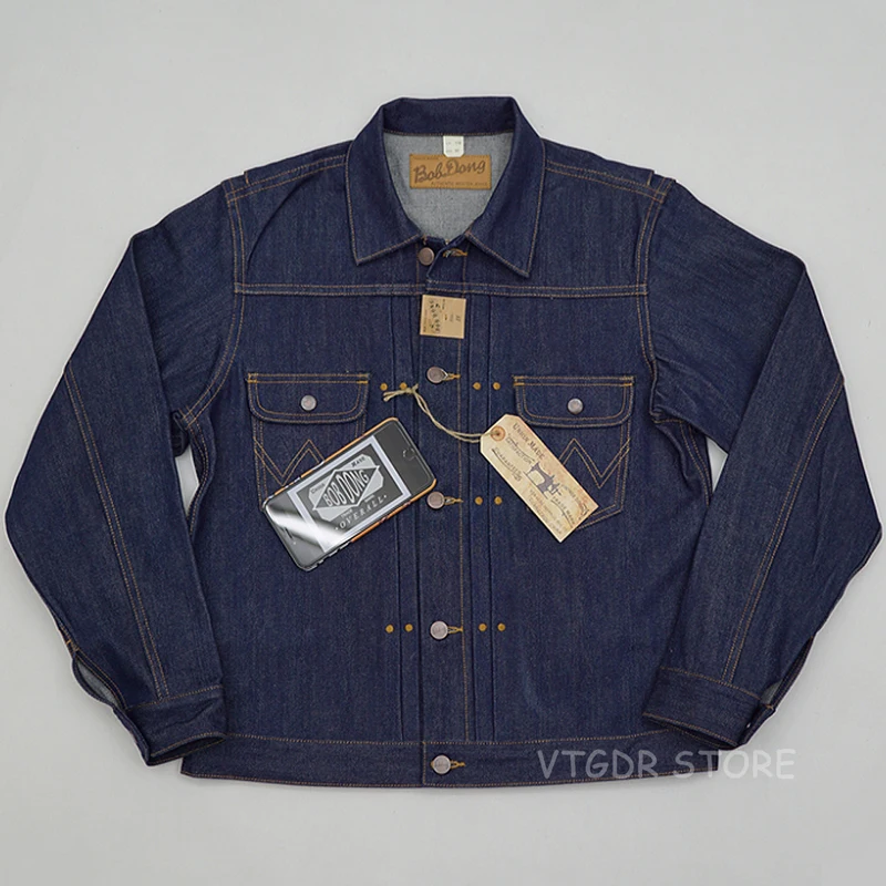 BOB DONG Repro 11MJ Pleated 1940s Western Selvage Denim Jacket Vintagr Jean Coat BOB DONG Repro 11MJ Pleated 1940s Western Selvage Denim Jacket Vintagr Jean Coat