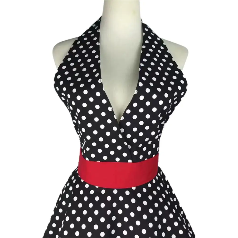 Хлопок Polk Dot печати Модный сексуальный фартук домашний отель клубный дом Кафе детский сад ресторанный фартук