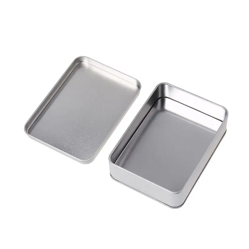 Мини-металлическая жестяная Серебряная коробка для хранения, чехол-органайзер для денег, монет, конфет, ключей, инструменты для хранения - Цвет: Серебристый