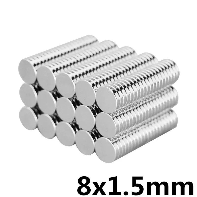 

50Pcs 8x1.5 Neodymium Magnet Disc Permanent N35 NdFeB Small Round Super Powerful 8*1.5 Strong Magnetic Magnets 8mm x 1.5mm