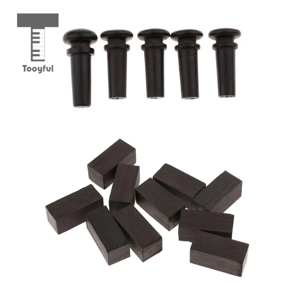5pcs Blackwood Endpin/10pcs Square Wood Block For Violin Luthier Supply