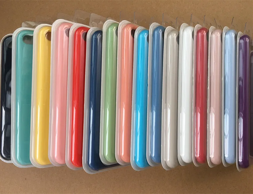 

50Pcs/lot Original Silicone Case For Phone i5 SE 6 6s 7 8 plus iX XS XR XS MAX Phone Cover case with Packaging