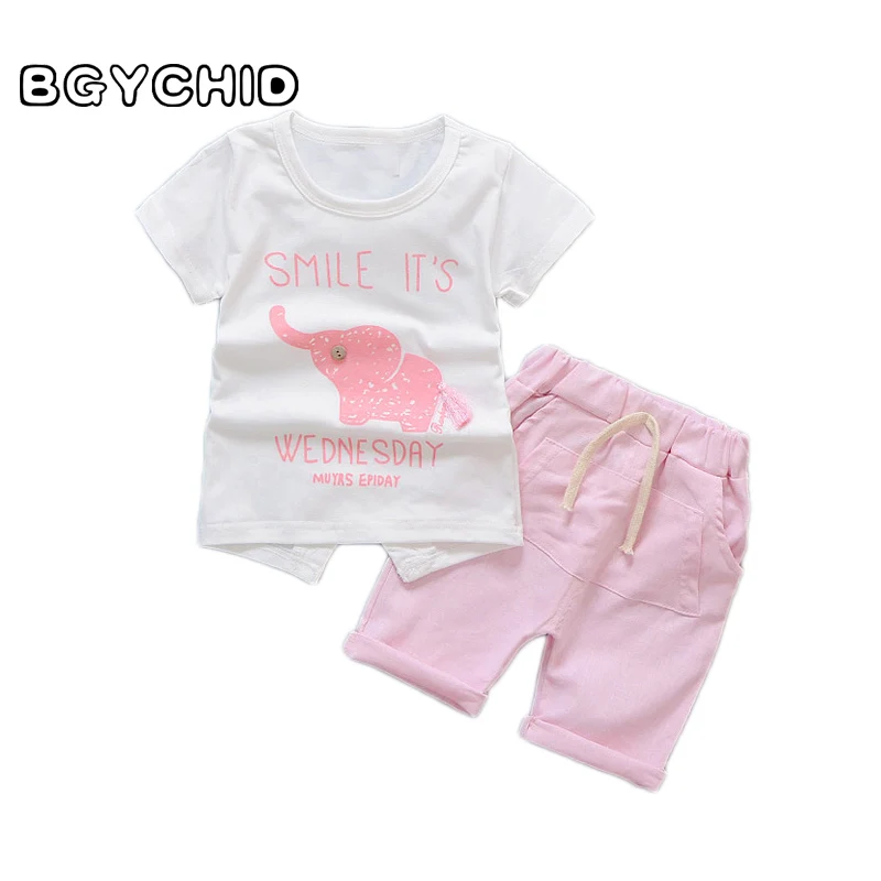 Baby Girls' Clothing Sets Cotton Summer children clothing Boys infant clothing girl kids 2pcs sport suits 0