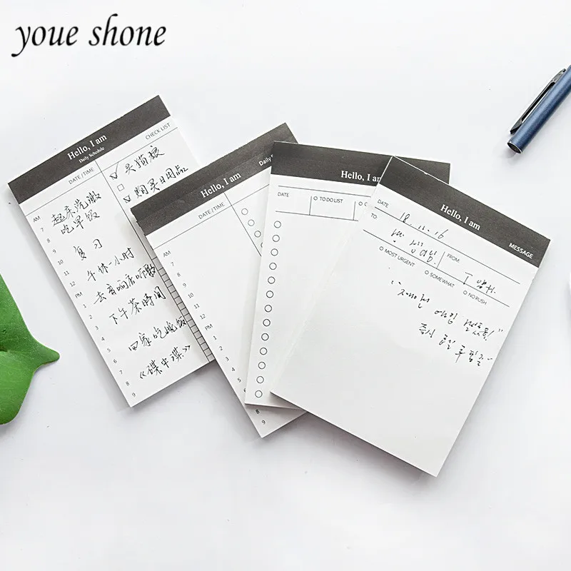 

YOUE SHONE 1Pcs Paper Simple Creative Day Planner Memo Pads 2019 Tearable Portable Agenda Memo Pad Office Learning Stationery