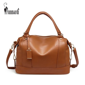 

FUNMARDI Fashion Luxury PU Leather Bag Large Capacity Women Handbag Classic Design Tote Bag High Quality Shoulder Bag WLHB1755