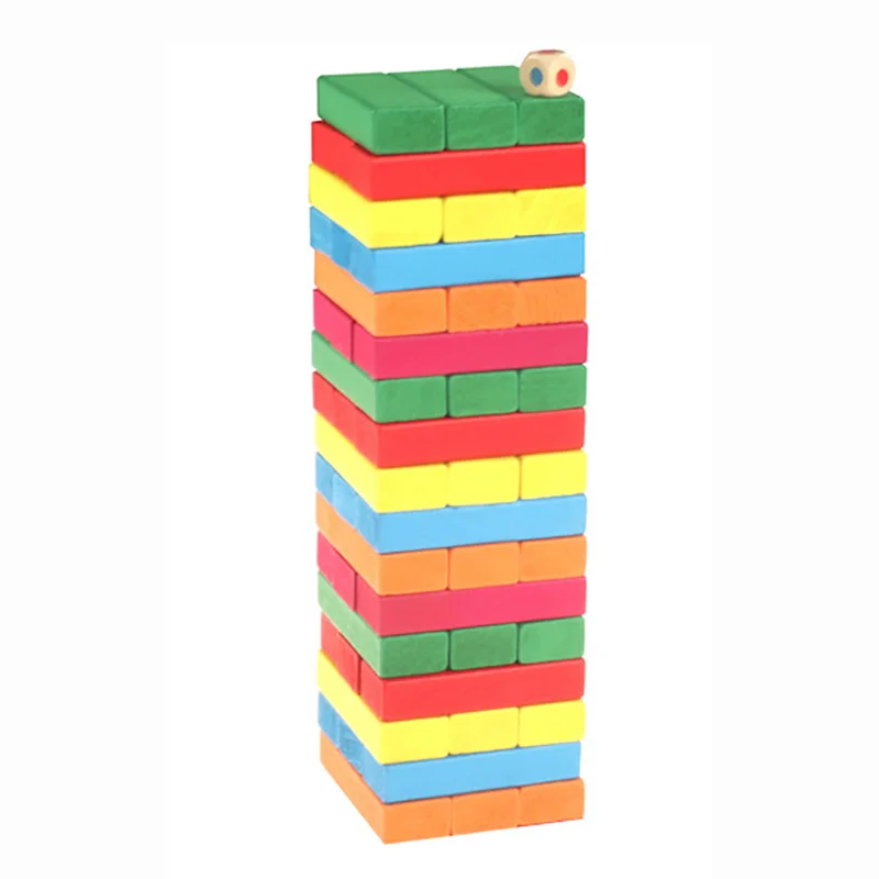

51 PCS/Set Colorful Jenga Puzzle Board Game Family/Party Best Gift for Children High Quality Building Blocks Game