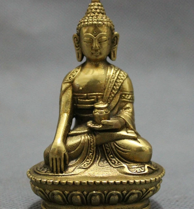 SCY Тибет чистый латунный буддизм сидение Shakyamuni Joss Sakyamuni чаша Будды набор статуй |