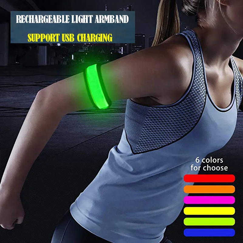

1 Pack Outdoor Sports Glowing Bracelets LED Wristbands Adjustable Running Light for Runners Joggers Bike Bicycle Party Light