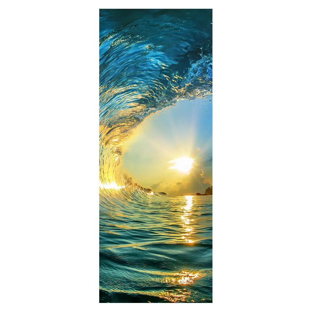 Популярная 3D дверная наклейка s Sea плакат с волнами Настенная Наклейка на дверь настенная художественная дверь в спальню водонепроницаемая ПВХ наклейка Обои DIY домашний декор