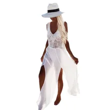 Женское сексуальное открытое пляжное платье-накидка без рукавов