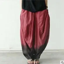 Женщин новые ультра-свободные градиент с эластичной талией свободные штаны S476