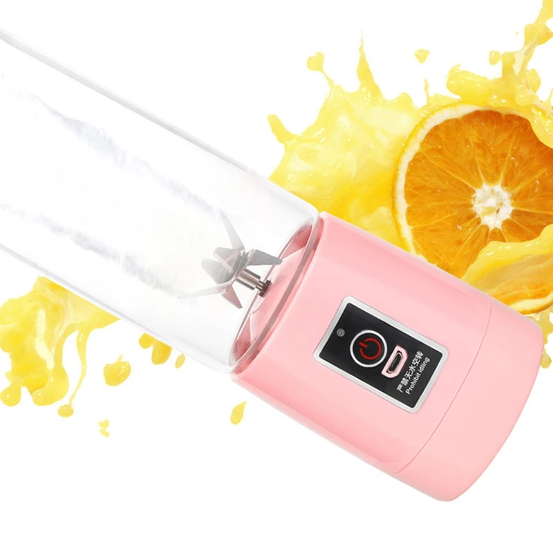 400Ml 6 Blades Mini Usb Rechargeable Portable Electric Fruit Juicer Smoothie Maker Blender Machine Sports Bottle Juicing Cup