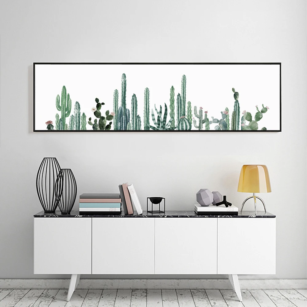 

Canvas Print Long Painting Mini Desert plant Cactus Poster Modern Art Picture For Home Decoration Wall Decoration Unframed LZ897