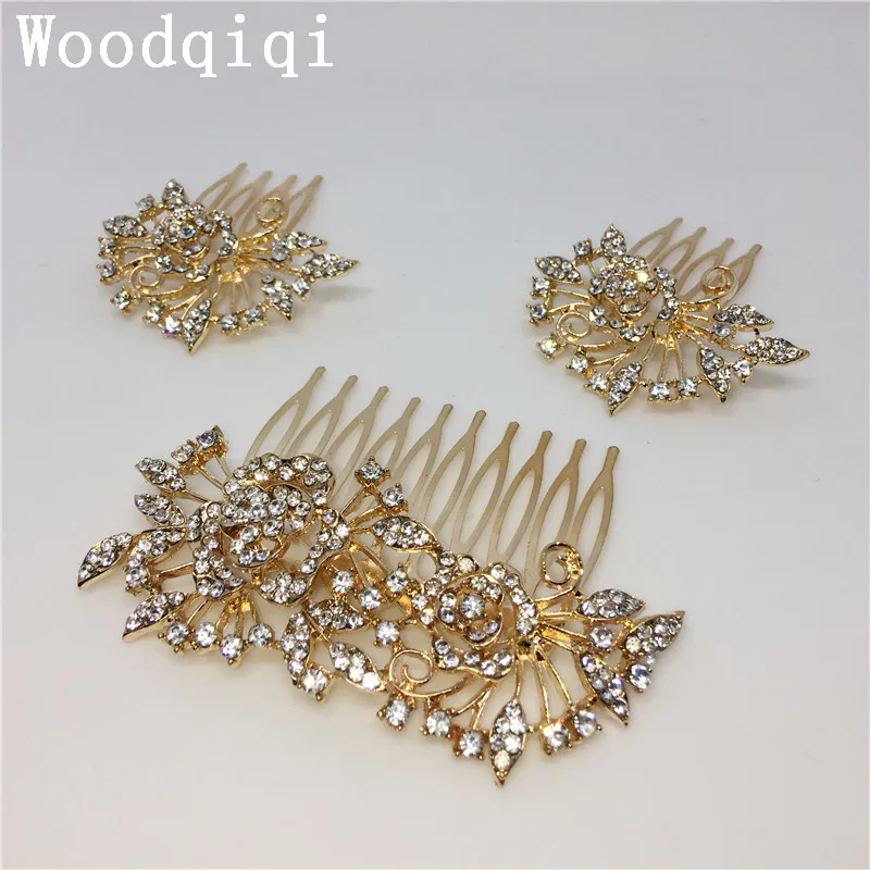 Woodqiqi 3 unids boda accesorios de pelo nupcial accessori Capelli sposa peinetas y accesorios para peinados peigne cheveux femme