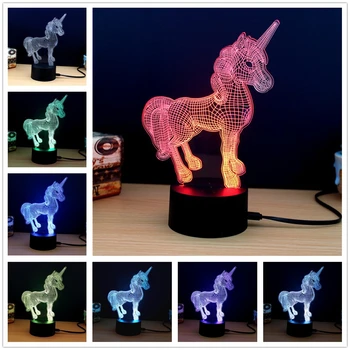 

Creative Animal Night Light lamp 3D LED Lamp Acrylic Colorful LED Table NIGHT LIGHT RGB Cartoon Toy Luminaria Atmosphere Lamp
