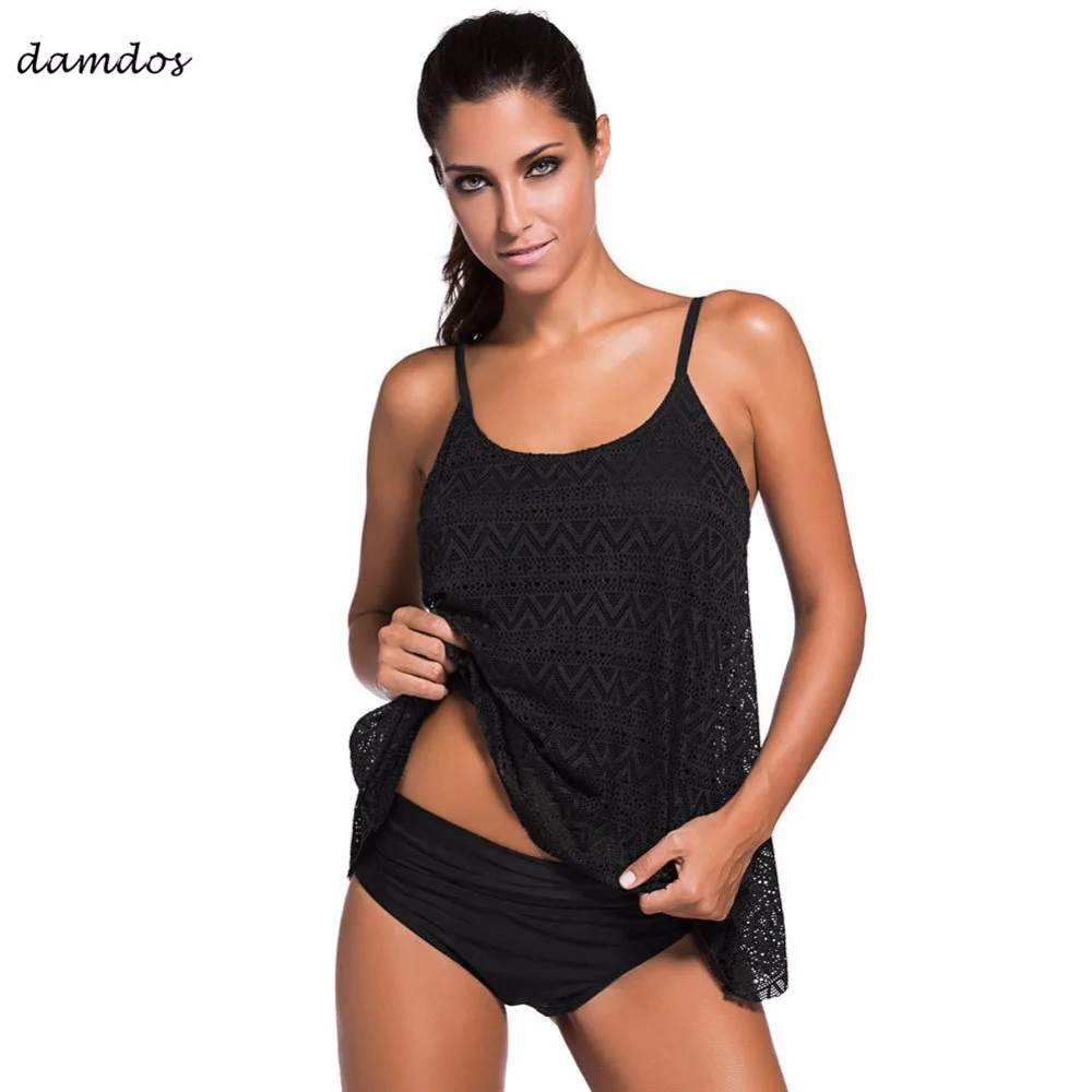 

Bikinis 2019 Swimwear Women Mesh Tankini Swimsuit for Women Biquini Sets High Waist Women Summer Clothes Cover ups Beach Dress