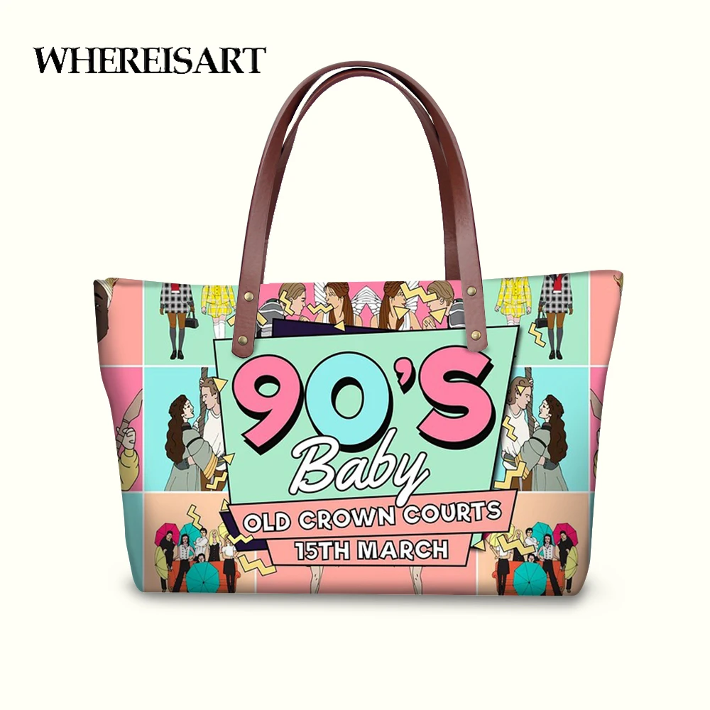 

WHEREISART New Arrival Women Handbags Tote Shoulder Bags for Ladies 90's Baby Print Women Bag Hand Bags Femme Bolsas de Mujer
