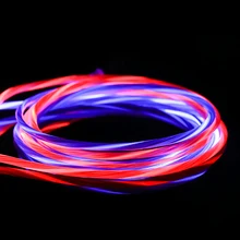 EBL 1M/2M mini Light Up USB Cable for type-c lightning Android flowing light usb extension cable soft PVC charging data cable