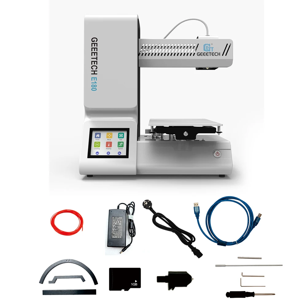 Geeetech E180 3d принтер новейший настольный 3d принтер Wifi подключение с 3," Полноцветный сенсорный экран