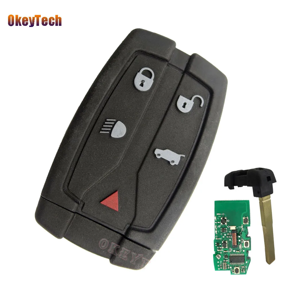 OkeyTech 5 Button Remote Control Key Fob For Land Rover Freelander 2 3 433mhz Replacement Car