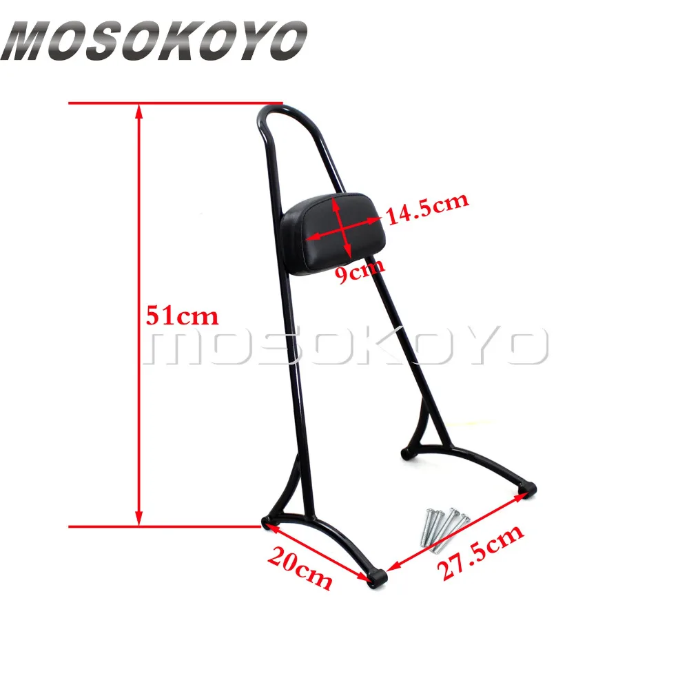 Черный мотоцикл 2" высокий Сисси Бар спинка для Harley Sportster XL 883 XL 1200 2004- Съемная Задняя накладка с отражателем