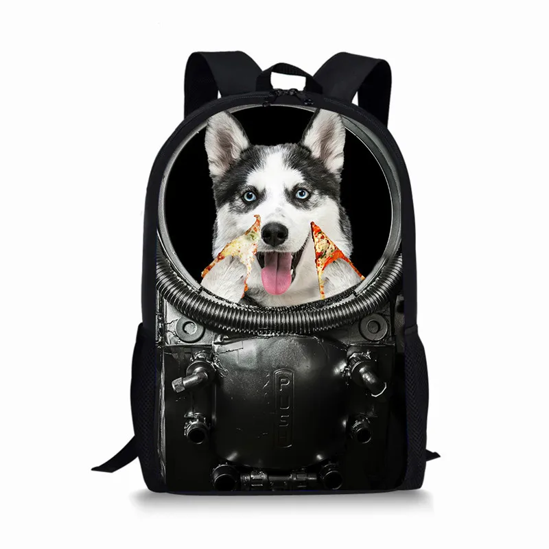 

ThiKin Casual Large Laptop Backpack 3D Cat Dog Husky Print Polyster School Bags for Teenagers Boys Travel Knapsack Male Man