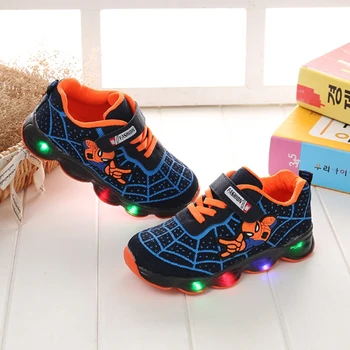 

children kids shoes for boys girls led luminous sport sneakers spiderman baby children kids casual mesh sneakers shoes