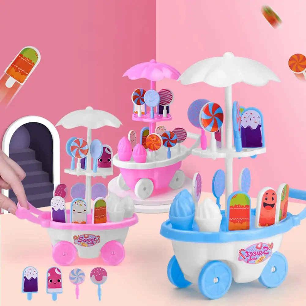 

17Pcs Pretend Role Play Simulated Lollipop Ice Cream Trolley Education Kids Toy