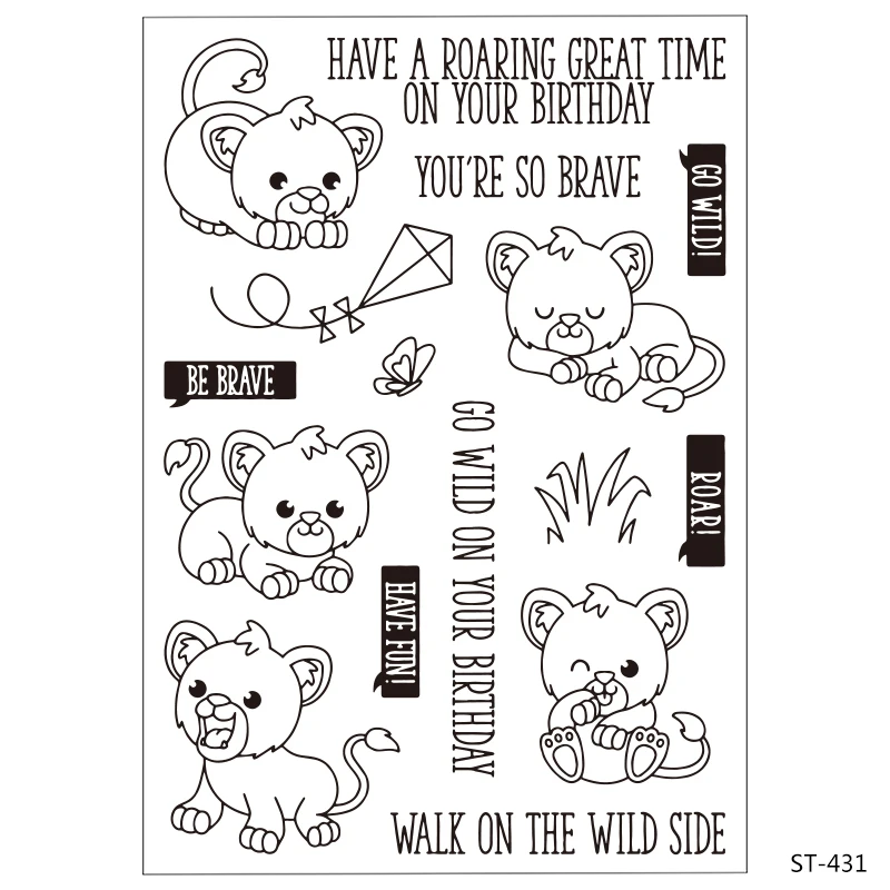 

Cute Lion Transparent Clear Silicone Stamp/seal for DIY Scrapbooking/photo Album Decorative Clear Stamp Sheets