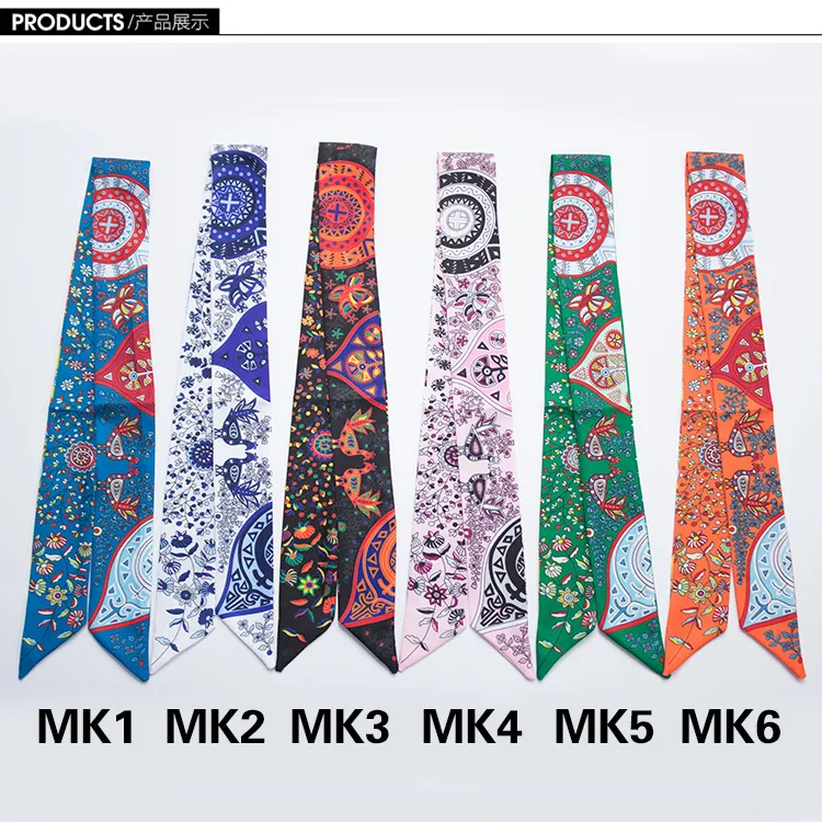 Цветок Пинта саржа эмуляции Шелковый маленький женский шарф мешок для волос ручка галстук многофункциональная ручная тесемка, шарф класса люкс M296