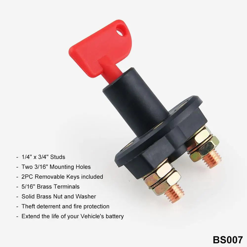 Car power main switch battery battery switch double column anti-leakage knob type disconnector cut off