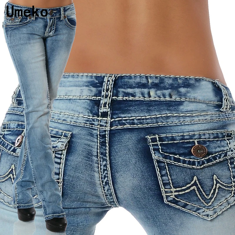 Kaufen Neue Mode 2019 Plus Größe Jeans Frau Dünne Taschen Denim Damen Bleistift Hohe Taille Blue Jeans Frauen Hosen Weibliche Hose