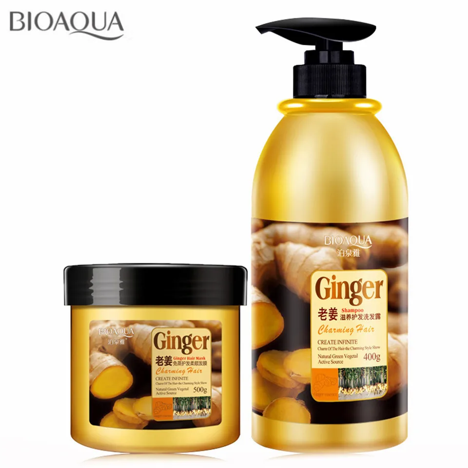 BIOAQUA Old Ginger Hair Shampoo And Hair Hair Mask Set Hair loss Treatment Anti Dandruff Oil Control Nourish Hair Care Products