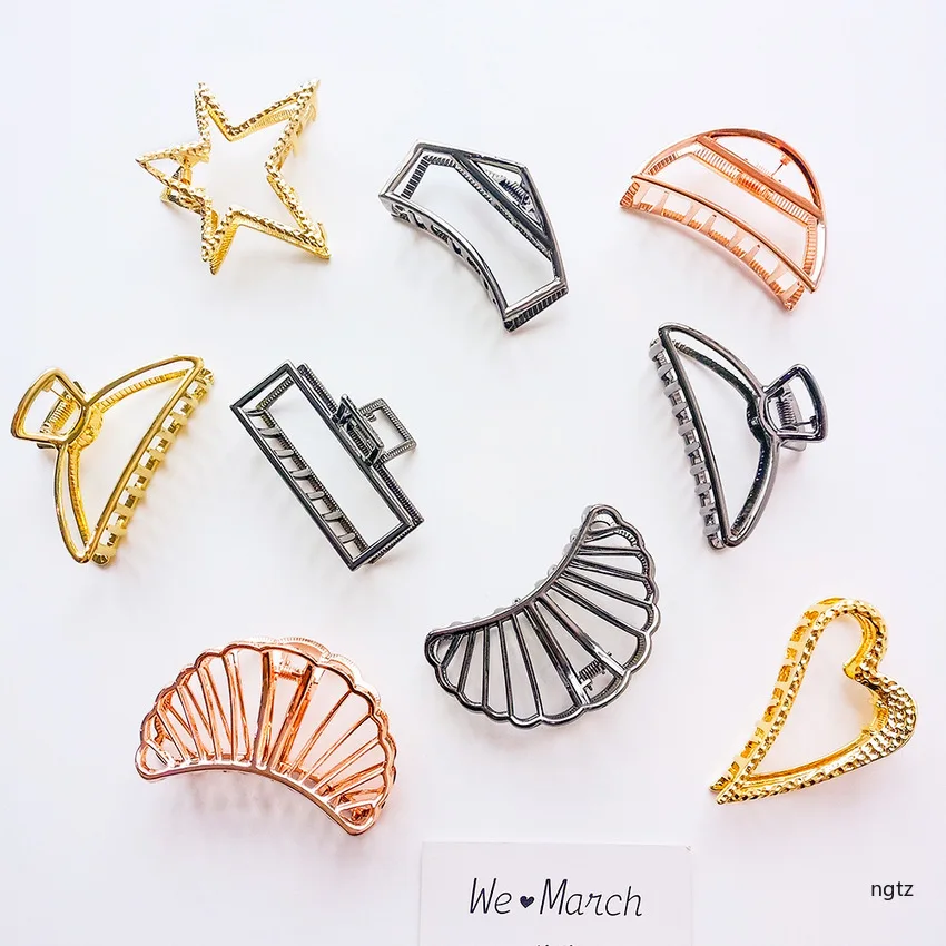 

Euro-American Retro Simple Large Bathing Metal Adult Hair Graws for Women Fashion Hair Accessories Moon Star Hairpins Clips