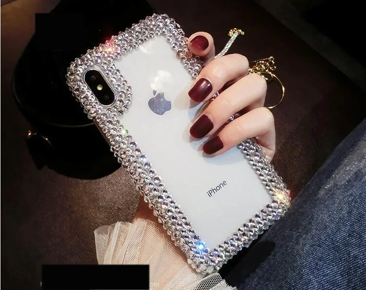For Samsung Galaxy S5 S6 S7 Edge S8 S9 S10E S10 Plus S20 Ultra Note 5 8 9 10 Lite Diamond Frame cover Rhinestone Case |