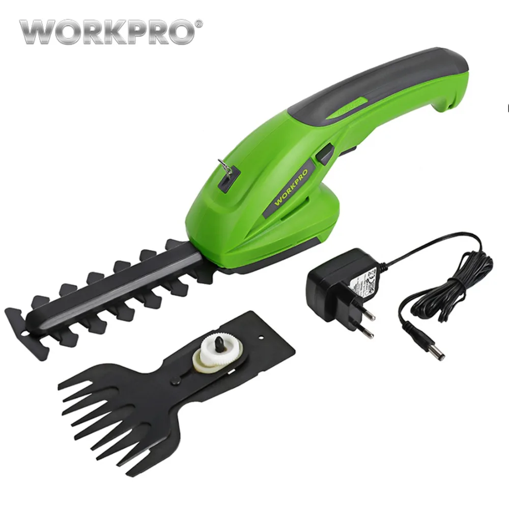 WORKPRO 2 in 1 7.2V Electric Hedge Trimmer Lithium-ion Shear Rechargeable Weeding Shear Household Pruning Mower