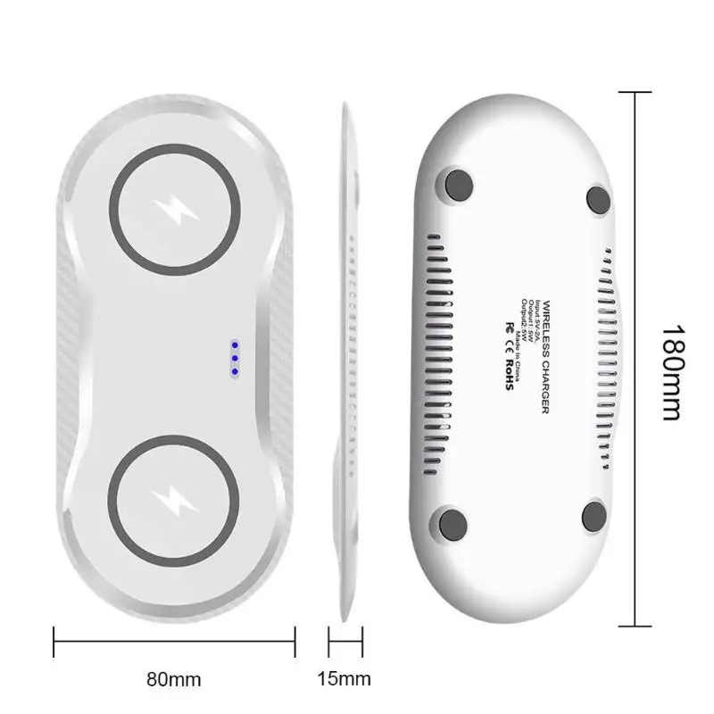 VODOOL 1 шт. B016 5 В/2A 5 Вт 110-205 кГц type-C зарядное устройство для мобильного телефона быстрые зарядные аксессуары Dual Cargador Беспроводное зарядное устройство База