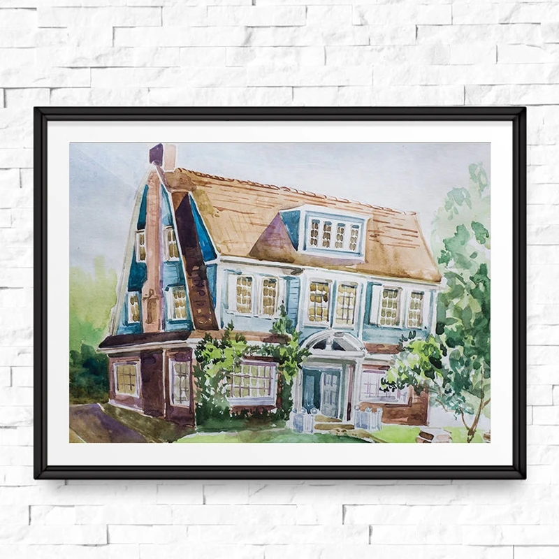 Desperate Housewives Watercolor Houses Prints