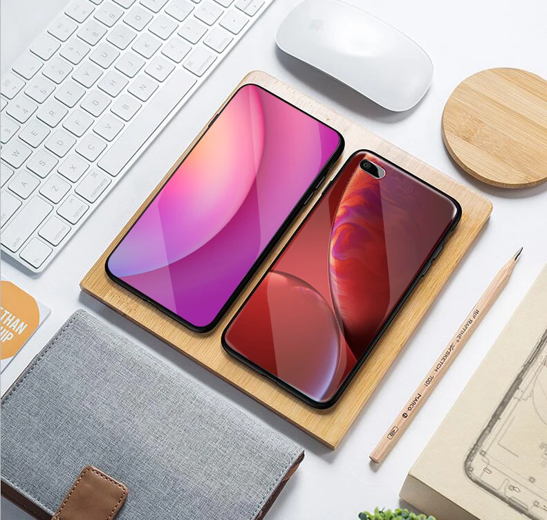 Стеклянный чехол для телефона iPhone X XS XR MAX 7 8 6 s Plus роскошный силиконовый